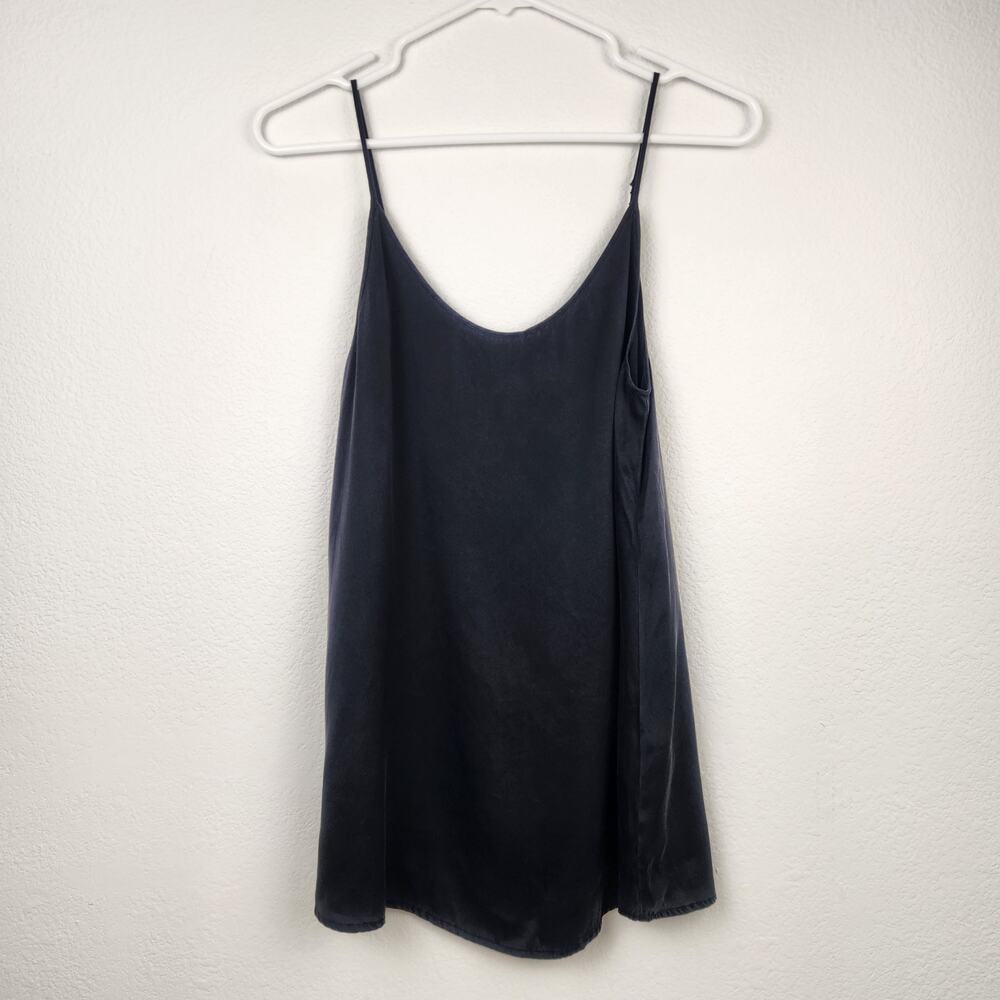Tortona 21 Silk Tank Faded Black Spaghetti Straps Size 40 IT Size US XS-S NWT